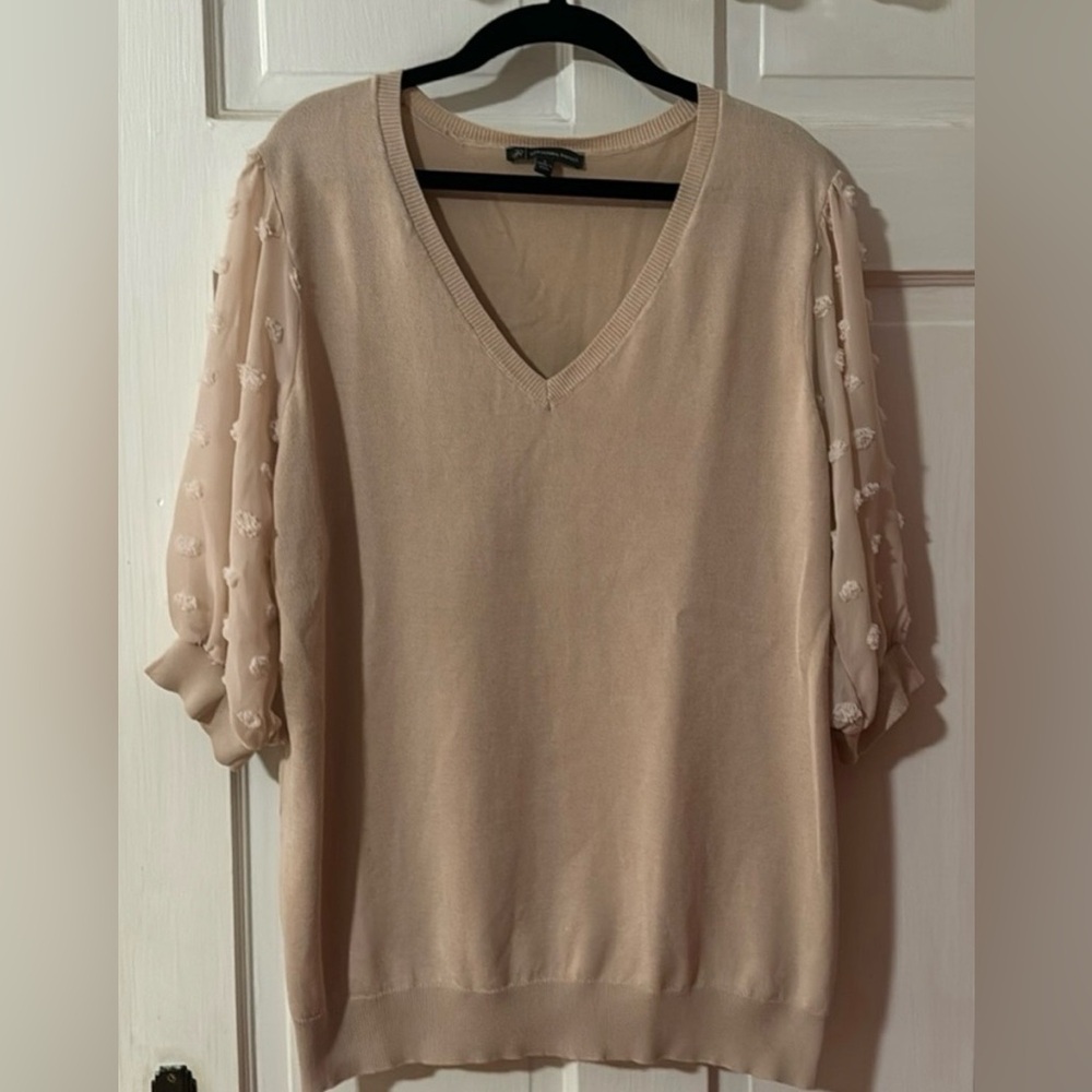 SALE*Adrianna Papell Cream V-Neck Sweater